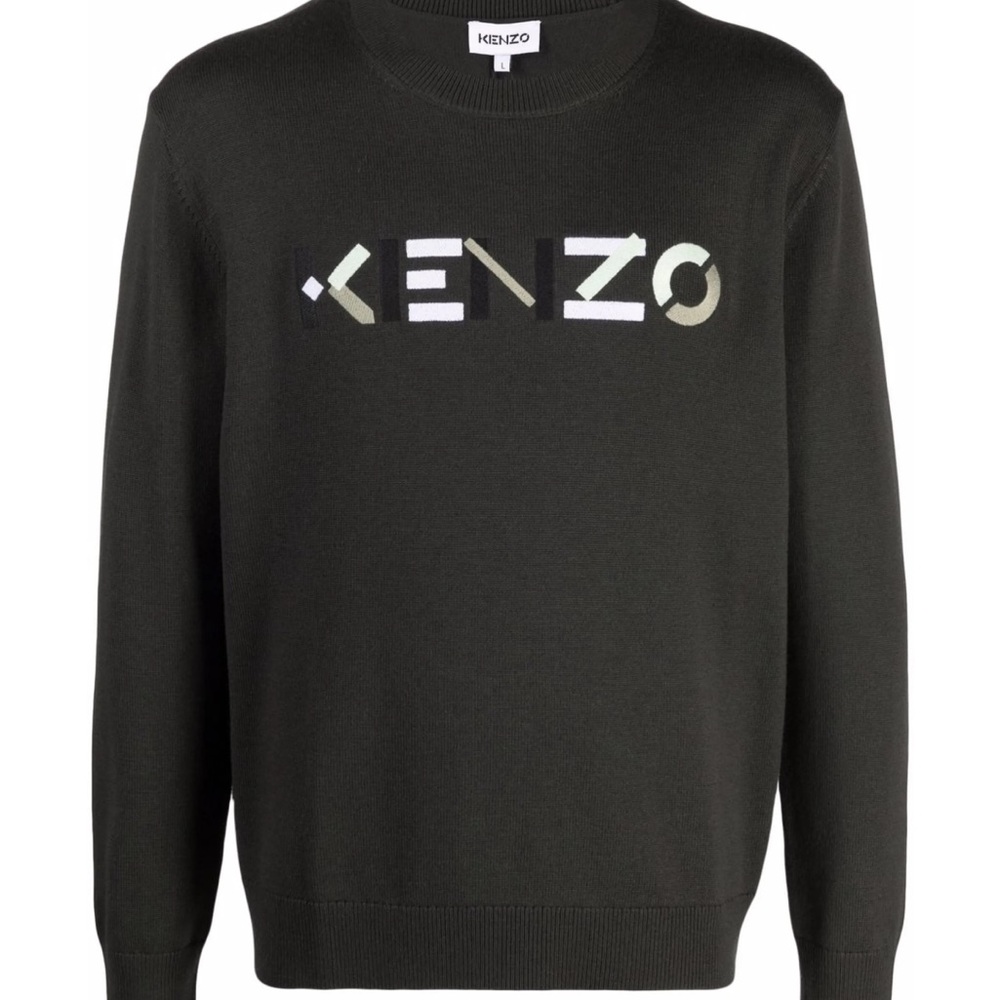 Kenzo Dark Green Crewneck Sweater for Men